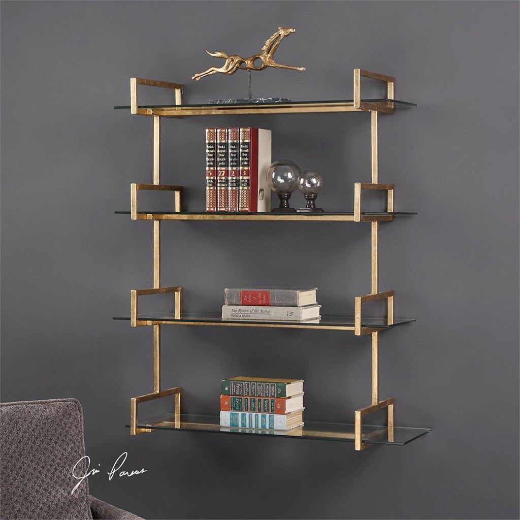 Étagère murale dorée Uttermost Auley