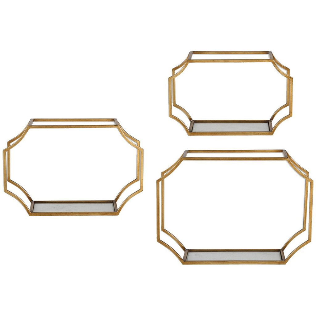Étagères murales Uttermost Lindee Gold, ensemble de 3 pièces