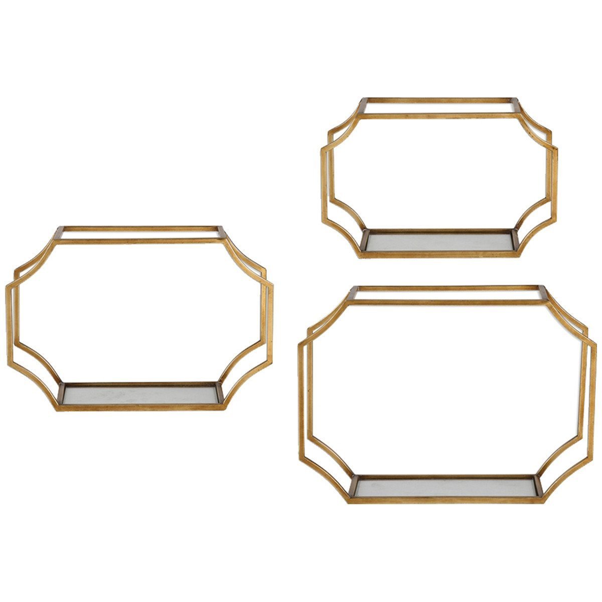 Étagères murales Uttermost Lindee Gold, ensemble de 3 pièces
