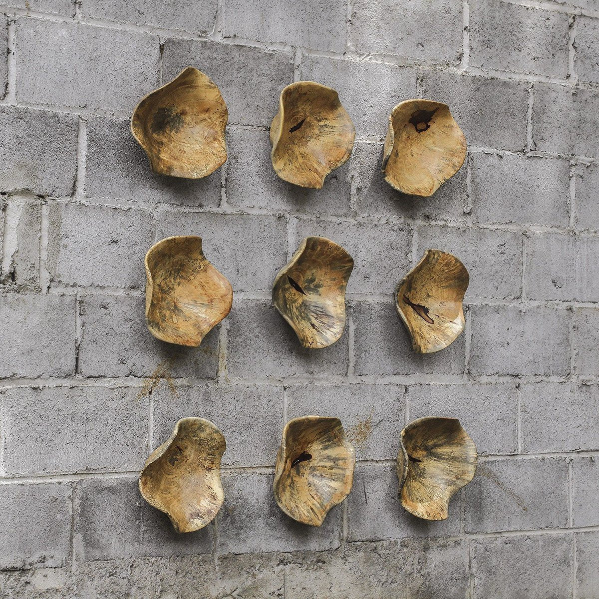 Décoration murale en bois de tamarin, ensemble de 3 pièces