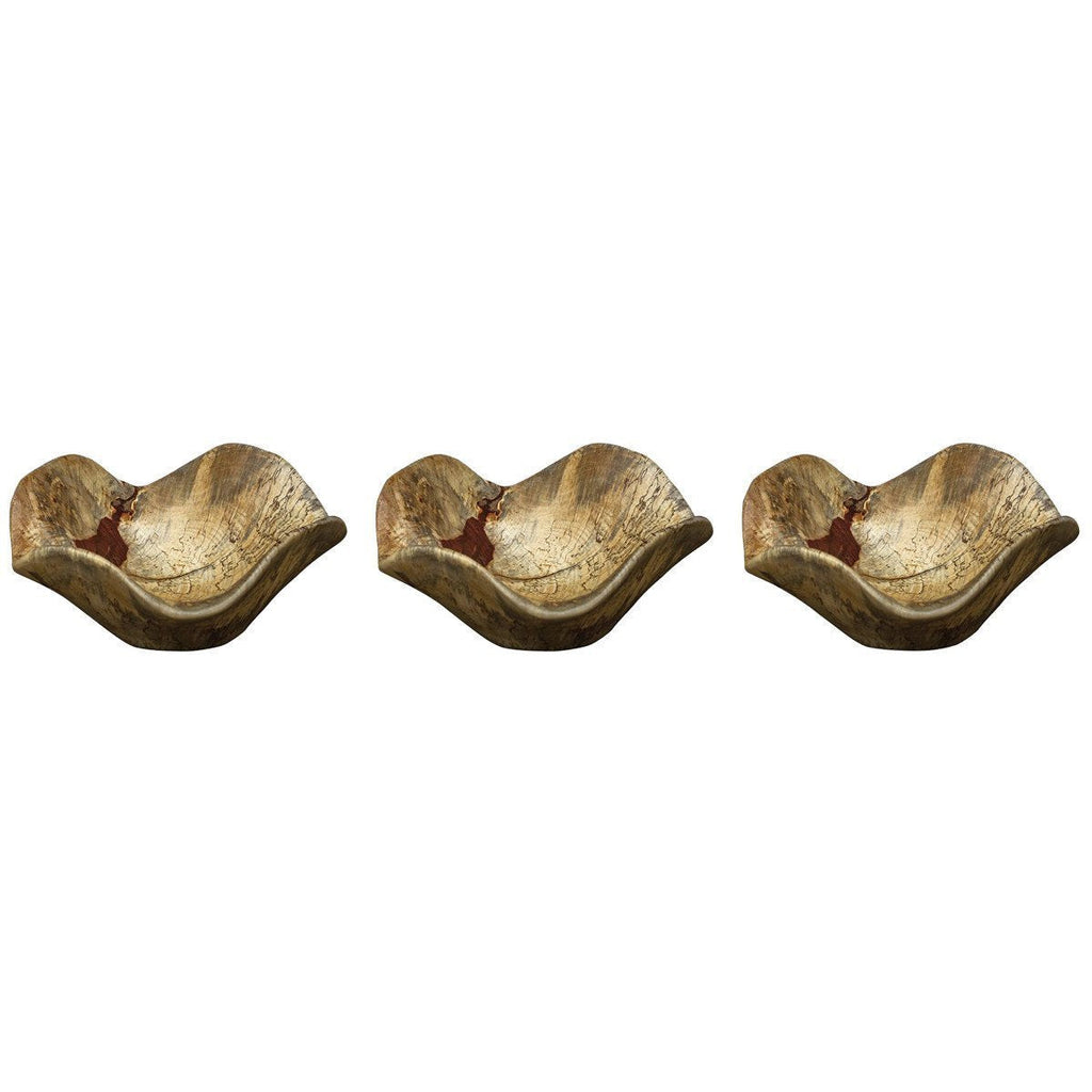Décoration murale en bois de tamarin, ensemble de 3 pièces