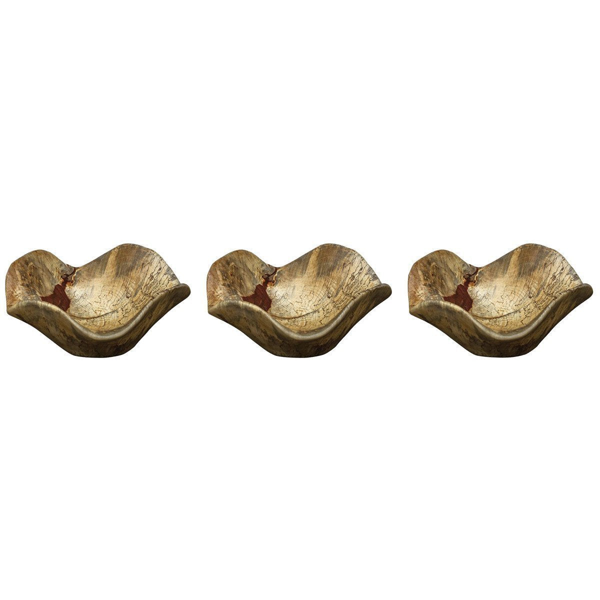 Décoration murale en bois de tamarin, ensemble de 3 pièces