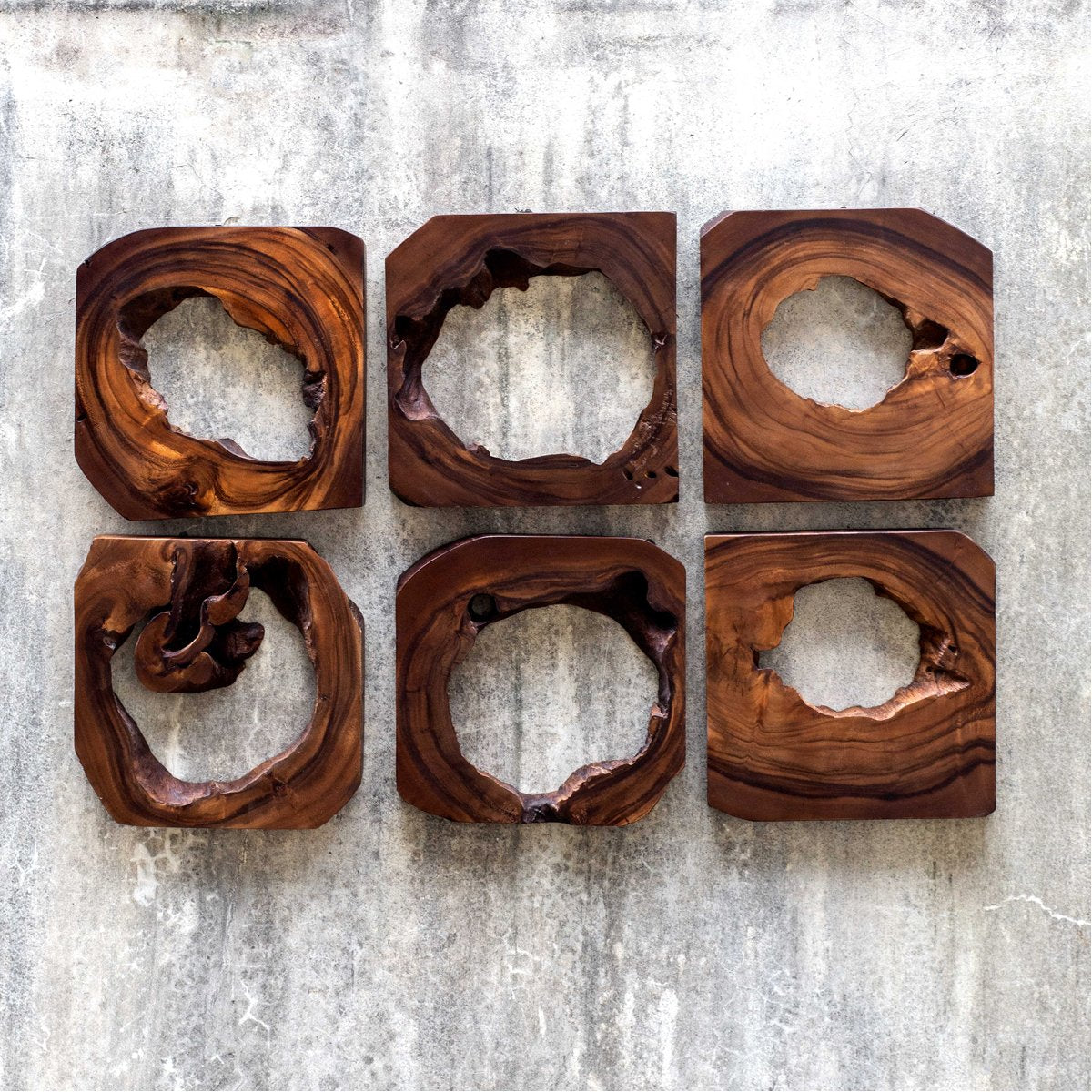 Décoration murale en bois Adlai Uttermost, ensemble de 6 pièces