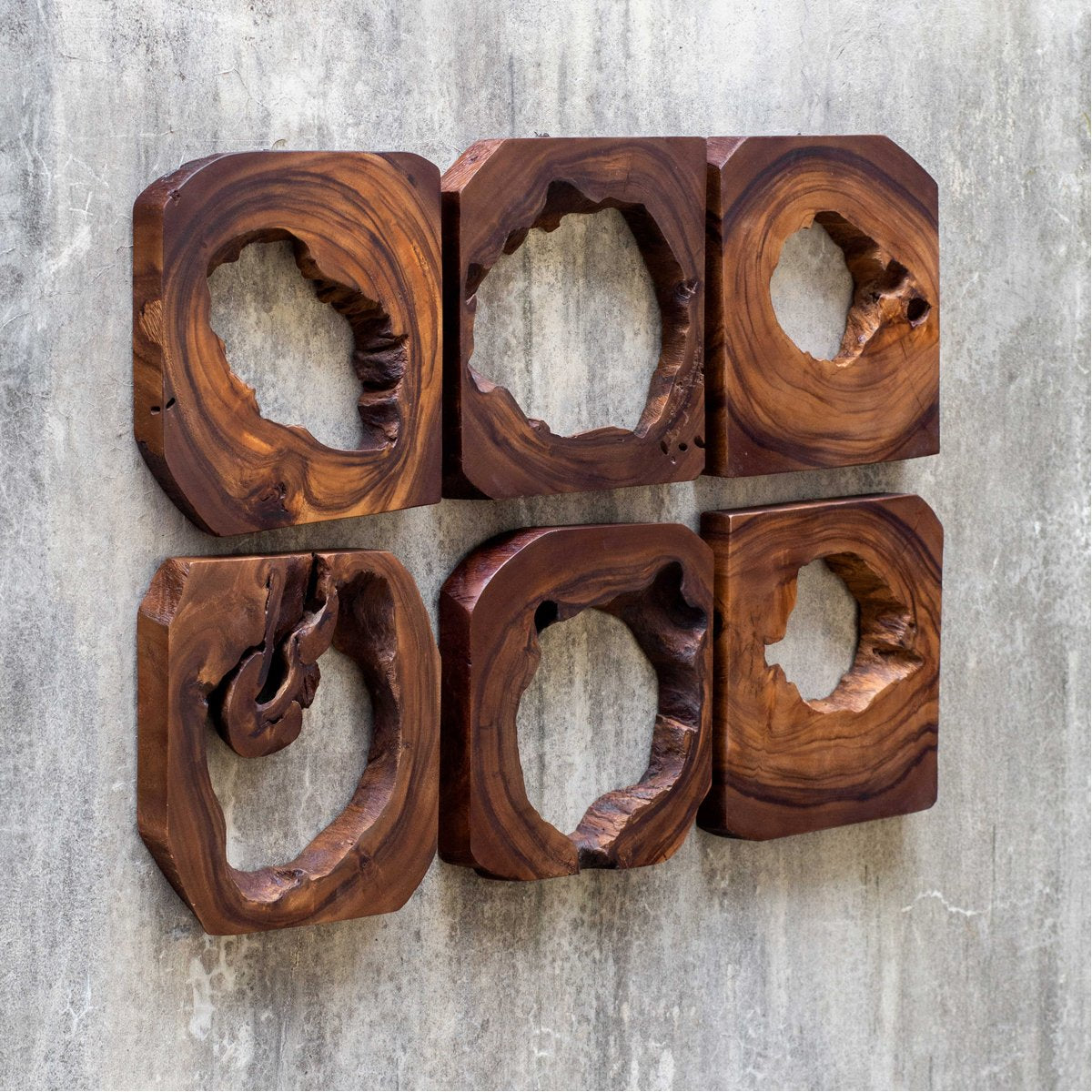 Décoration murale en bois Adlai Uttermost, ensemble de 6 pièces