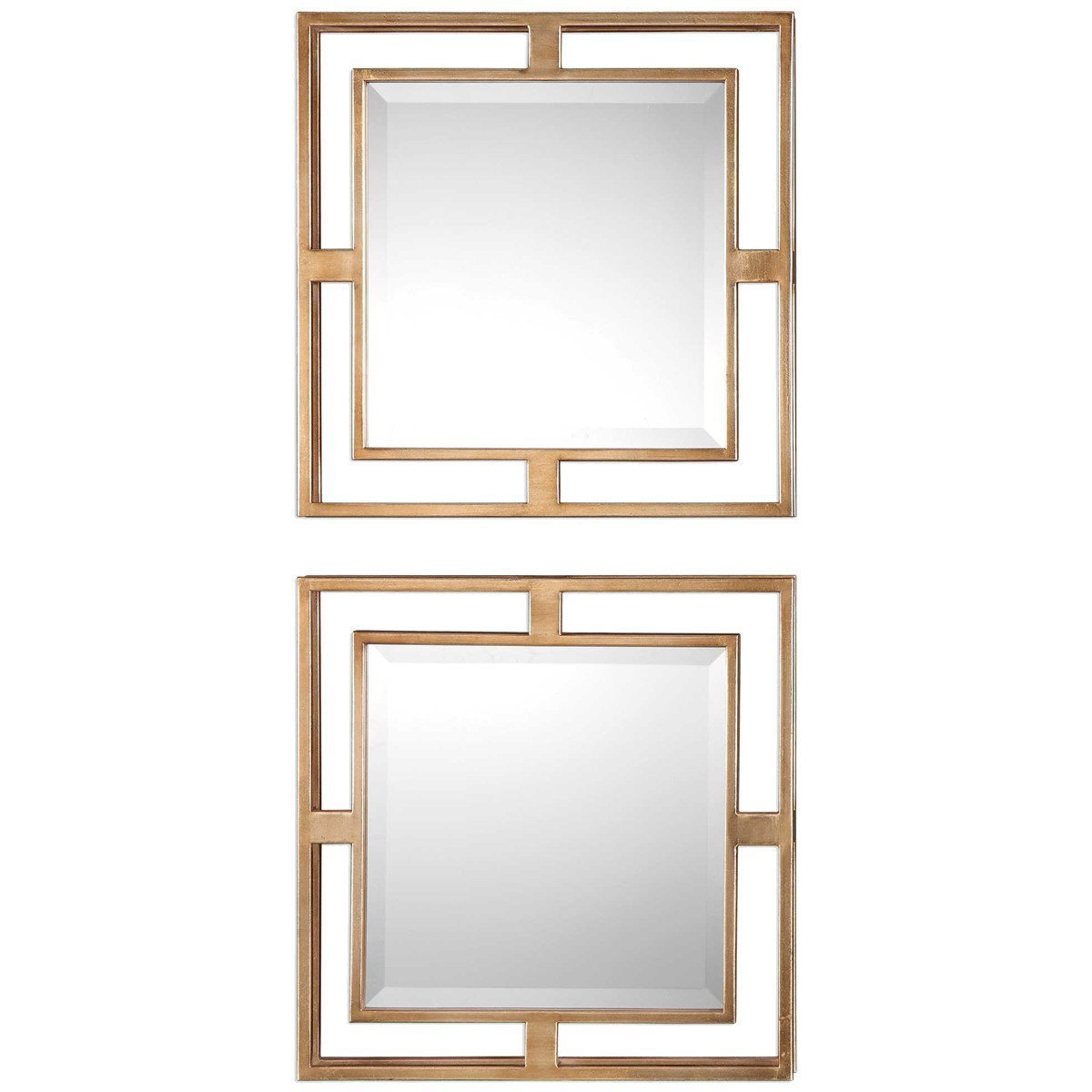 Miroirs carrés dorés Uttermost Allick, lot de 2