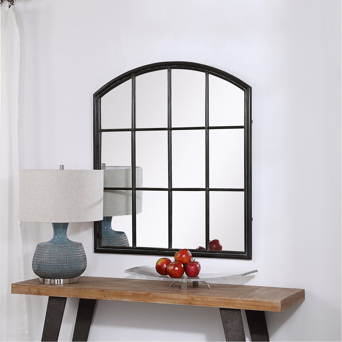 Miroir arché noir vieilli Lyda d'Uttermost