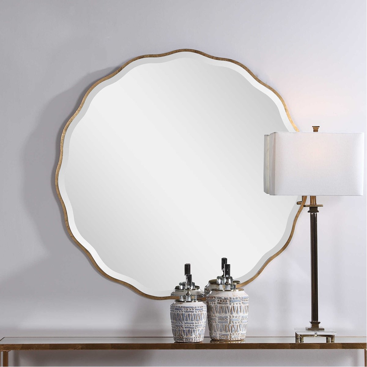 Miroir rond doré Aneta de Uttermost