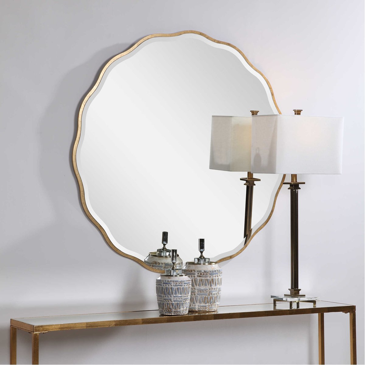 Miroir rond doré Aneta de Uttermost