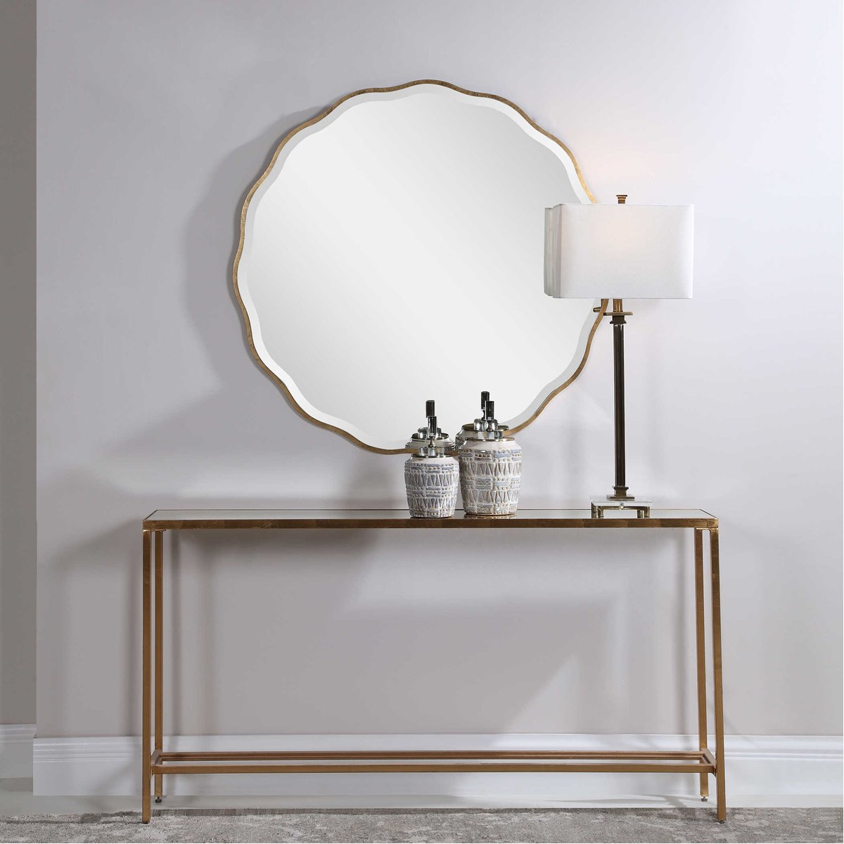 Miroir rond doré Aneta de Uttermost
