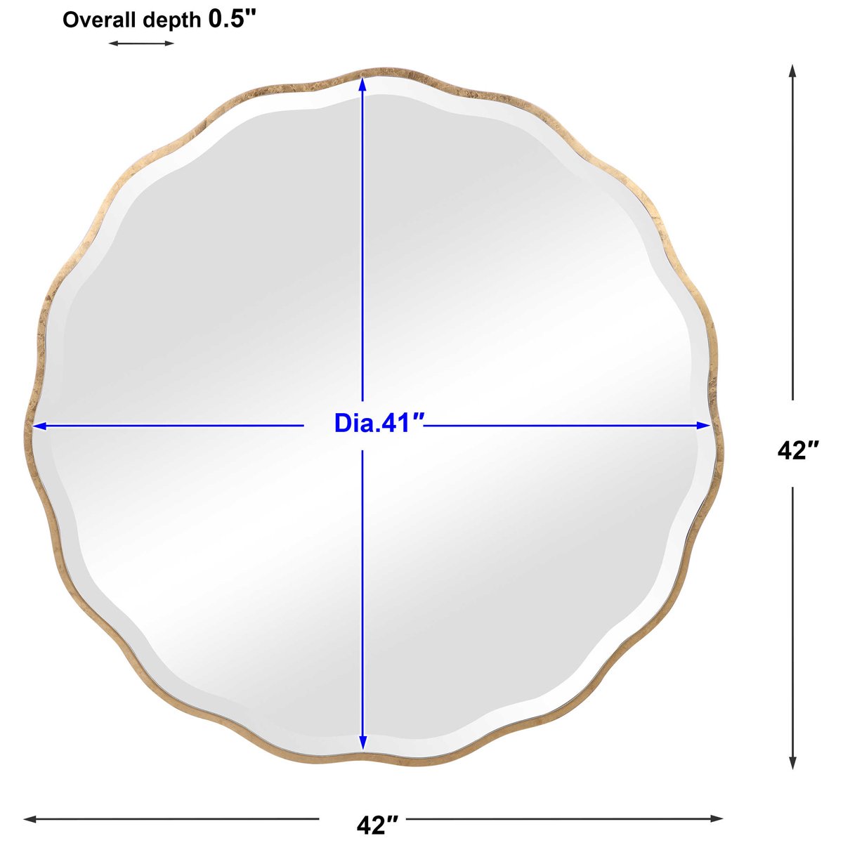 Miroir rond doré Aneta de Uttermost