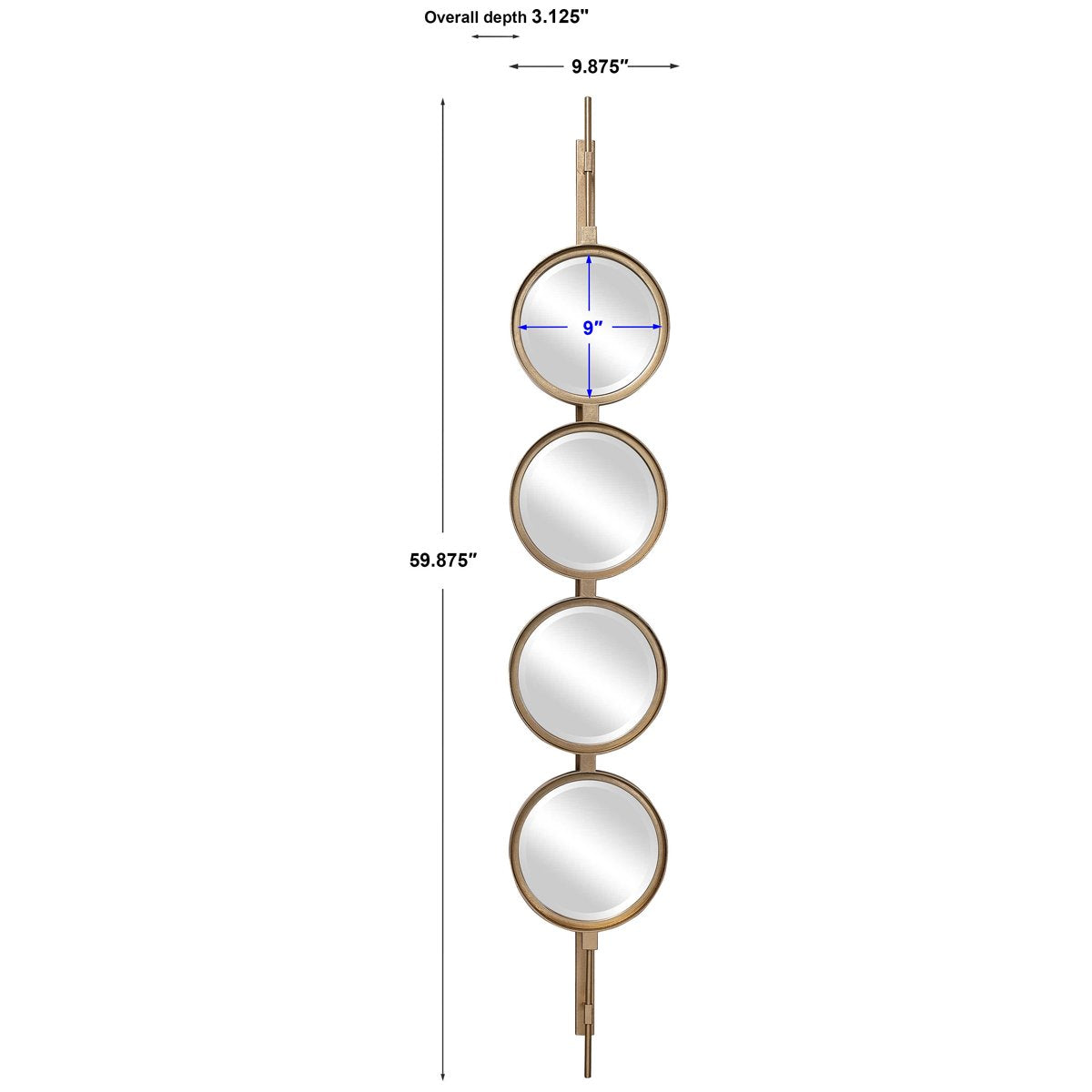 Bouton ultime miroir doré