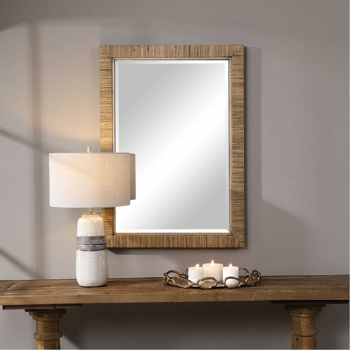 Miroir en rotin naturel Uttermost Cape