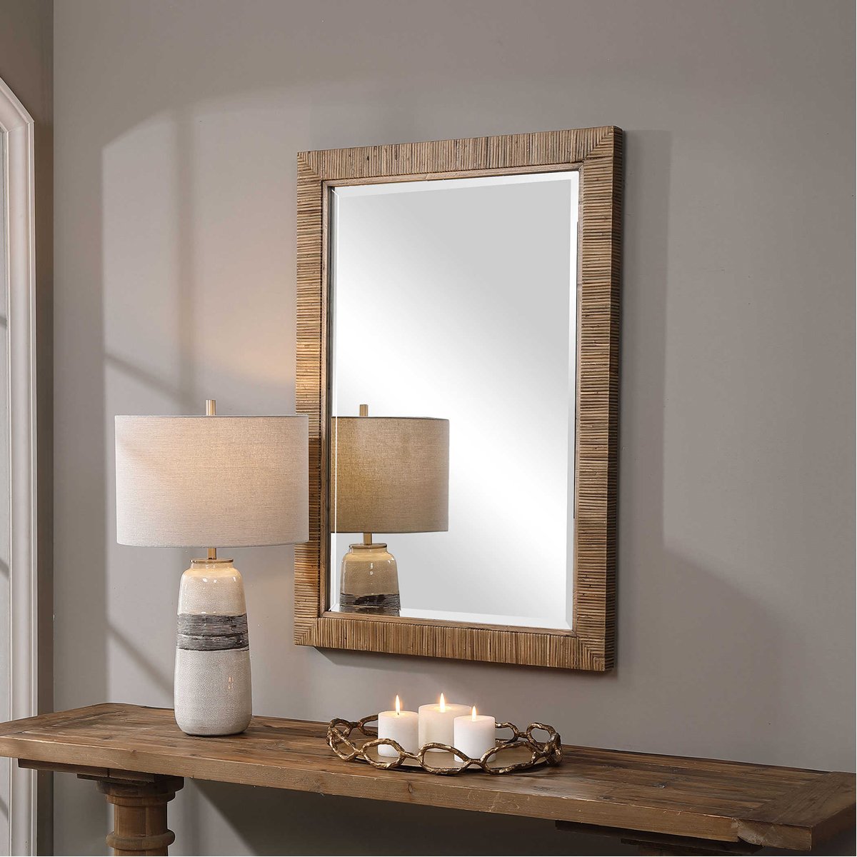 Miroir en rotin naturel Uttermost Cape
