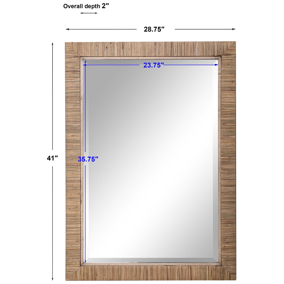 Miroir en rotin naturel Uttermost Cape