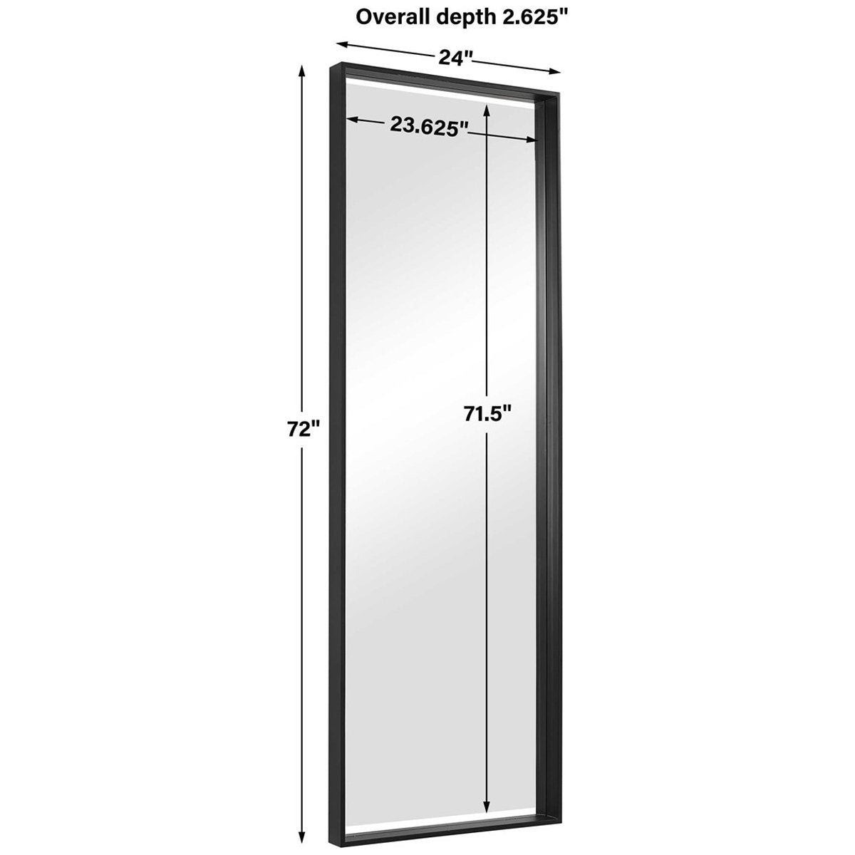 Miroir rectangulaire surdimensionné noir Uttermost Kahn
