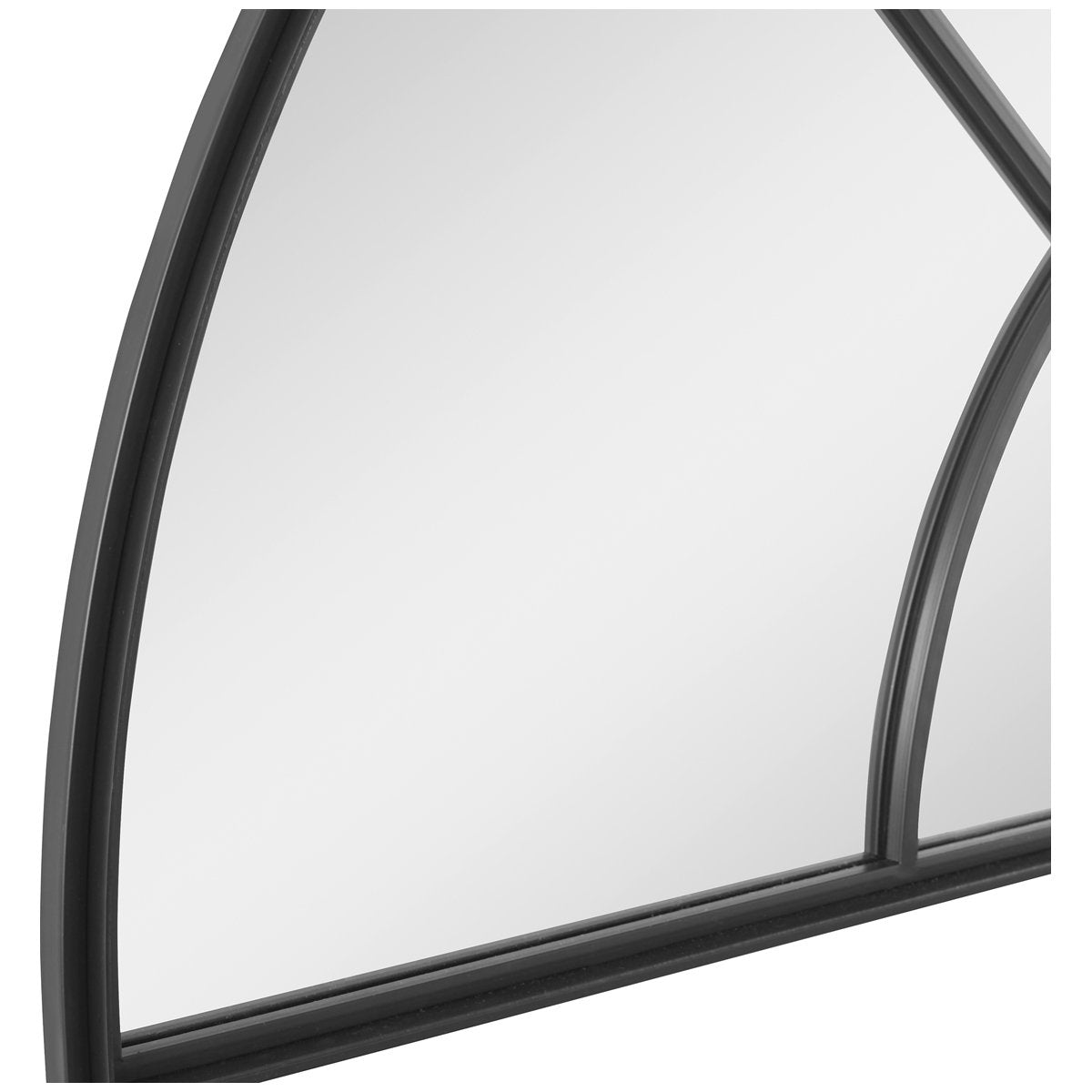 Miroir en arc de fenêtre en fer de style Rousseau