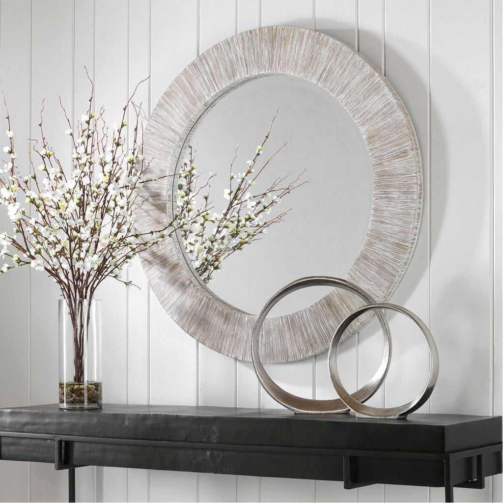 Miroir rond blanchi à la chaux Uttermost Repose