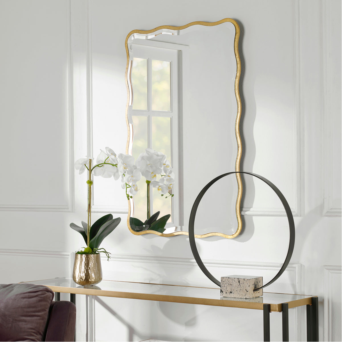 Miroir festonné doré Aneta de Uttermost