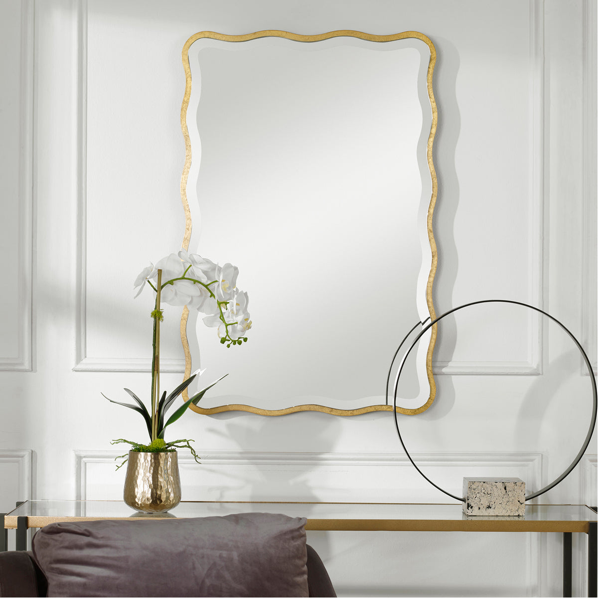Miroir festonné doré Aneta de Uttermost