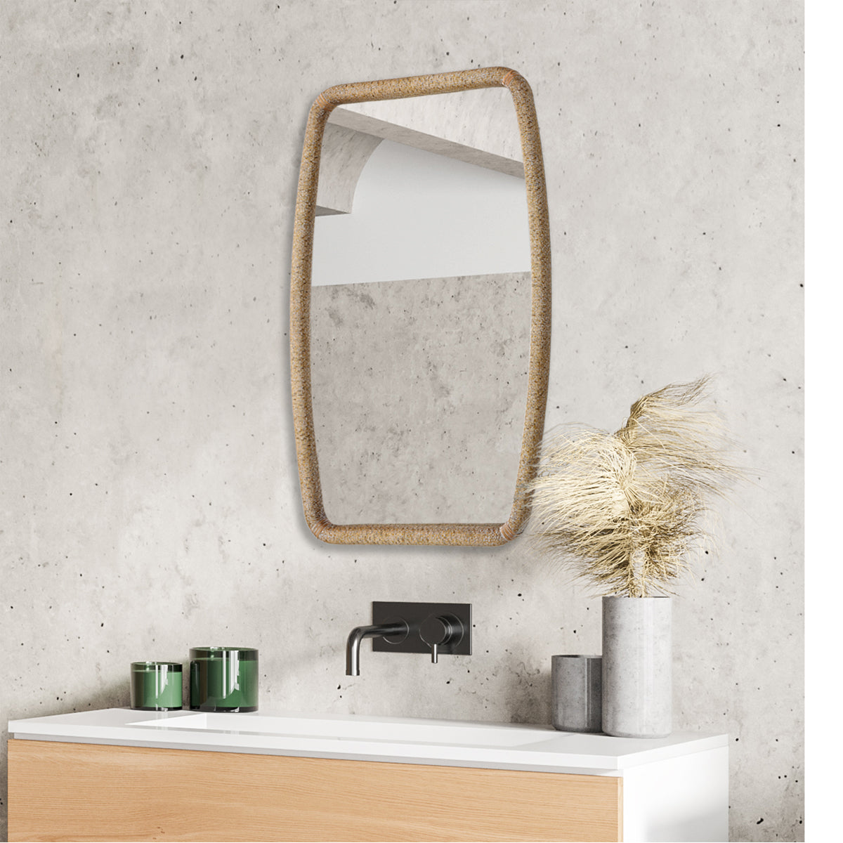 Miroir en rotin Tiki Uttermost