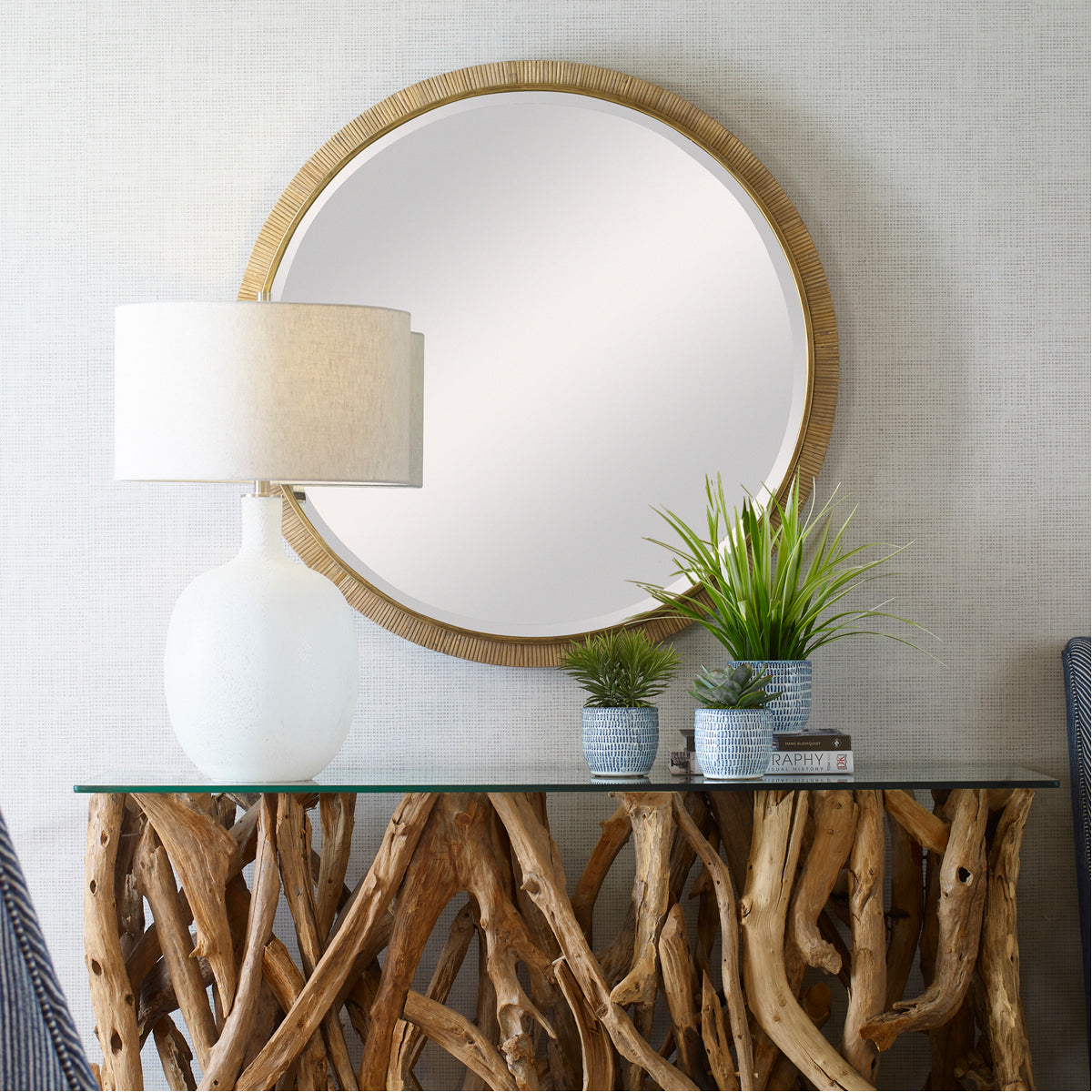 Miroir rond en rotin Uttermost Paradise