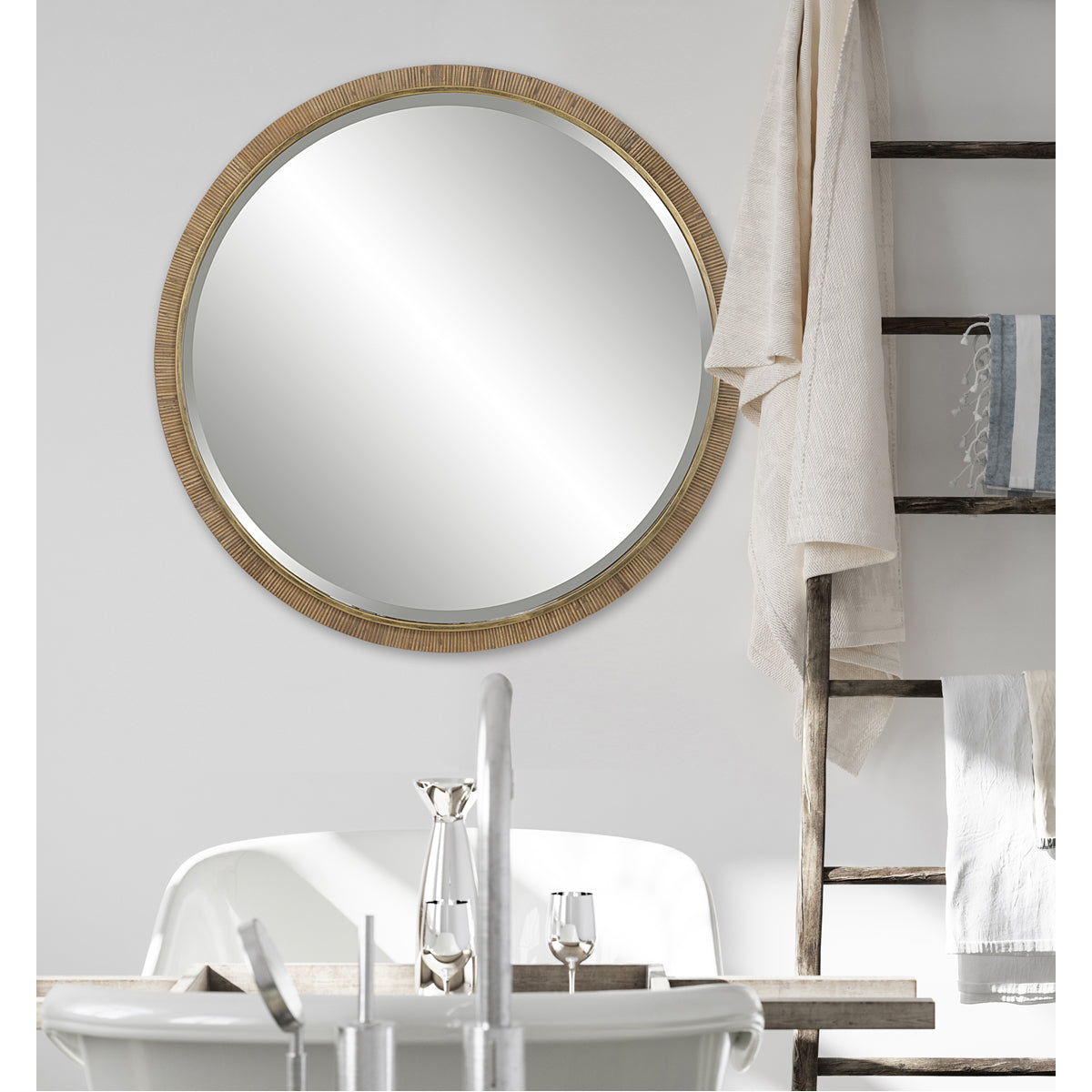 Miroir rond en rotin Uttermost Paradise