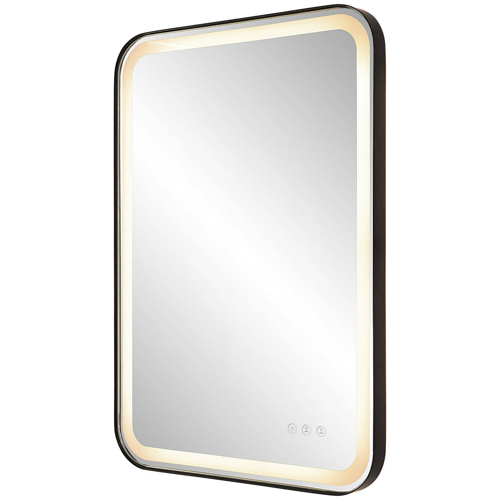 Miroir de courtoisie noir éclairé Uttermost Crofton