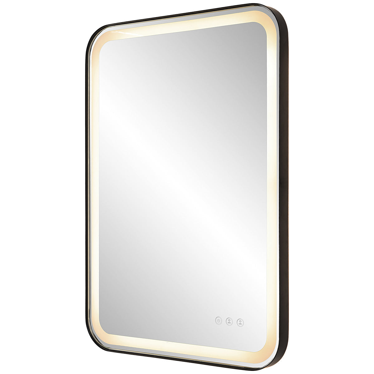 Miroir de courtoisie noir éclairé Uttermost Crofton