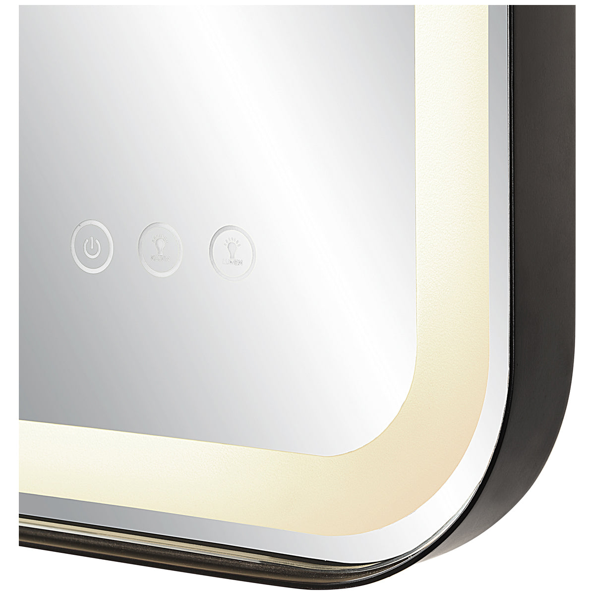 Miroir de courtoisie noir éclairé Uttermost Crofton