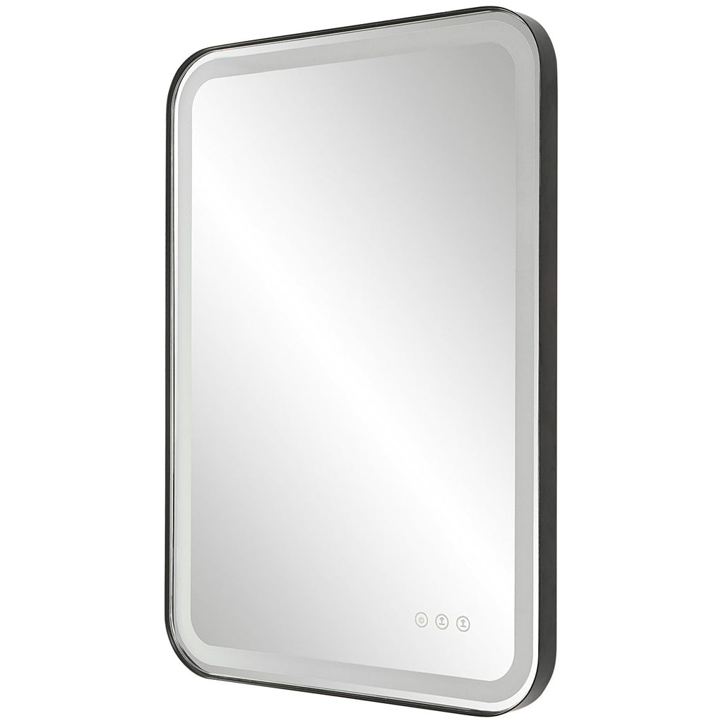 Miroir de courtoisie noir éclairé Uttermost Crofton