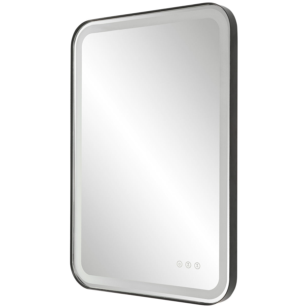 Miroir de courtoisie noir éclairé Uttermost Crofton