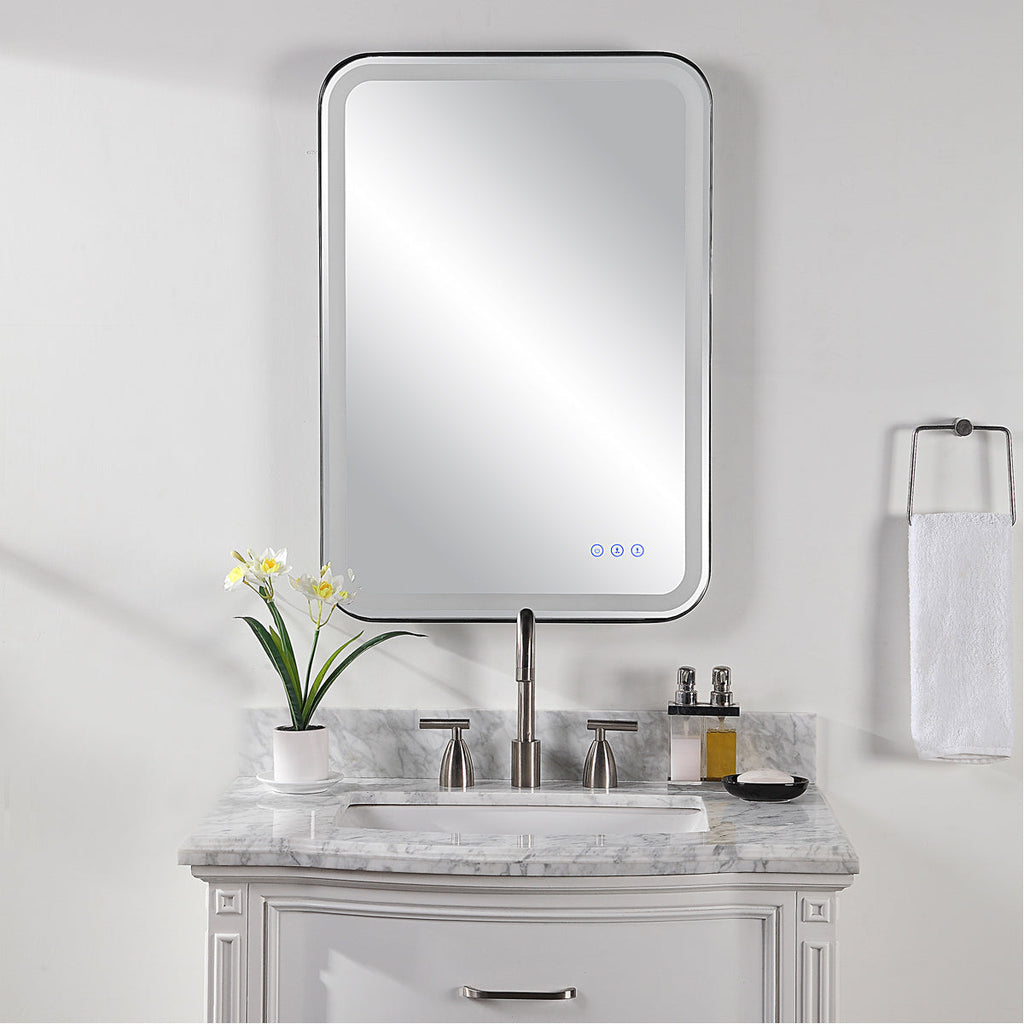 Miroir de courtoisie noir éclairé Uttermost Crofton