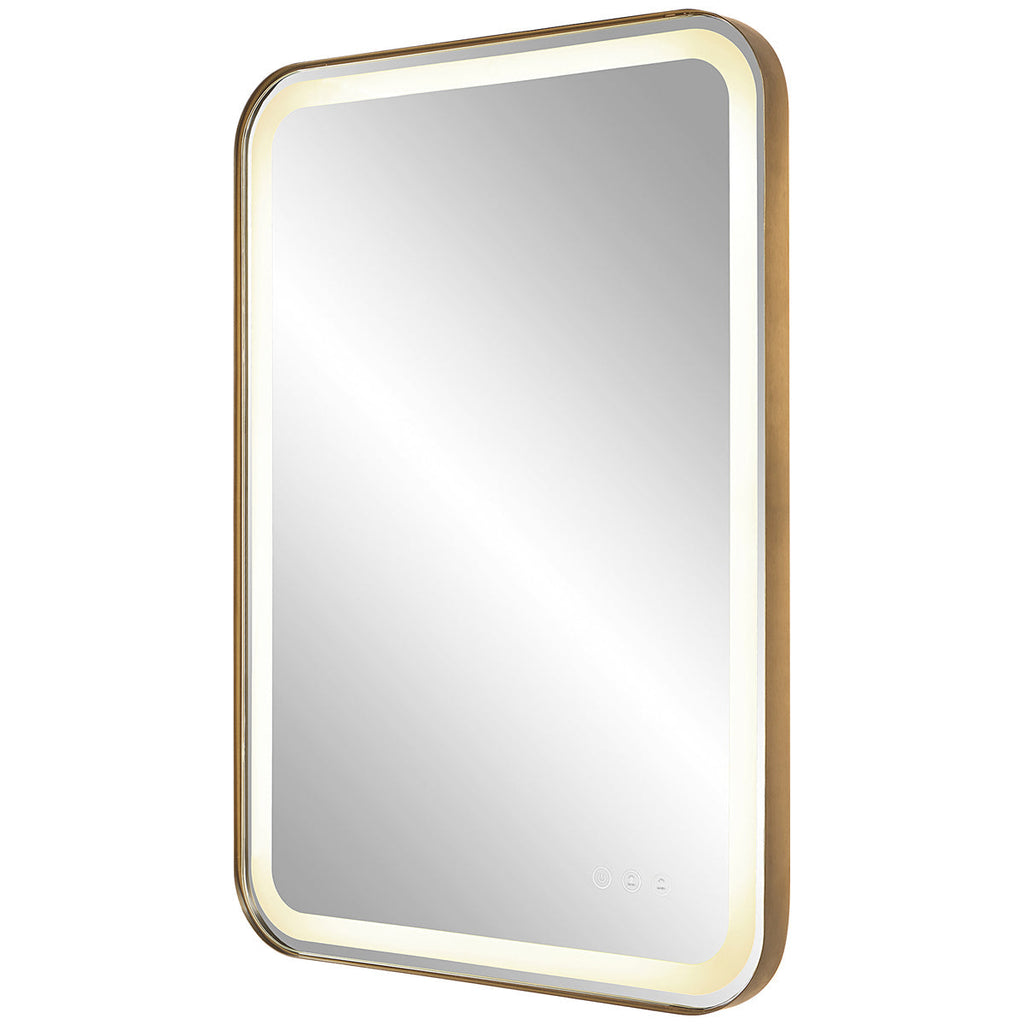 Miroir de courtoisie éclairé en laiton Uttermost Crofton