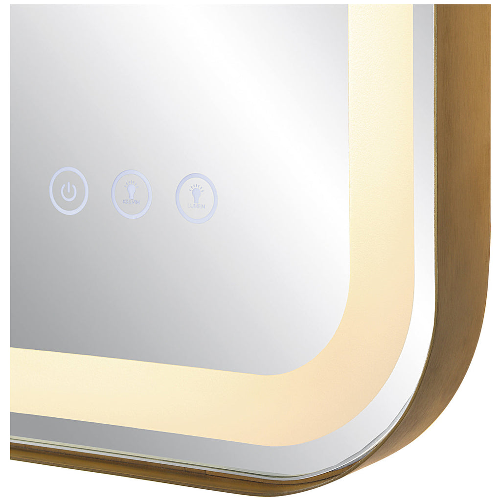 Miroir de courtoisie éclairé en laiton Uttermost Crofton