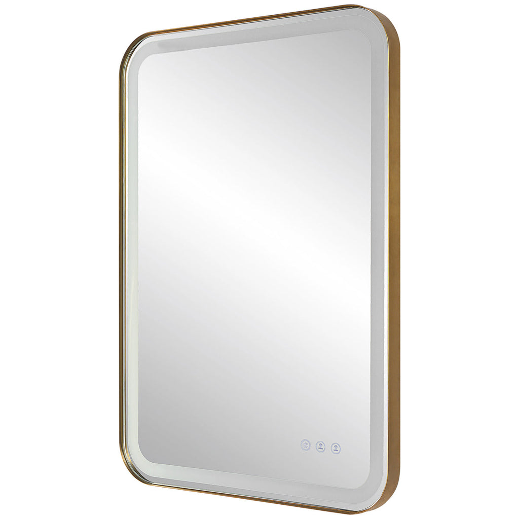 Miroir de courtoisie éclairé en laiton Uttermost Crofton