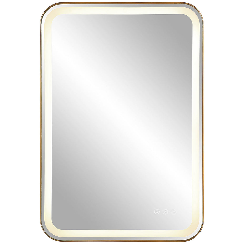 Miroir de courtoisie éclairé en laiton Uttermost Crofton