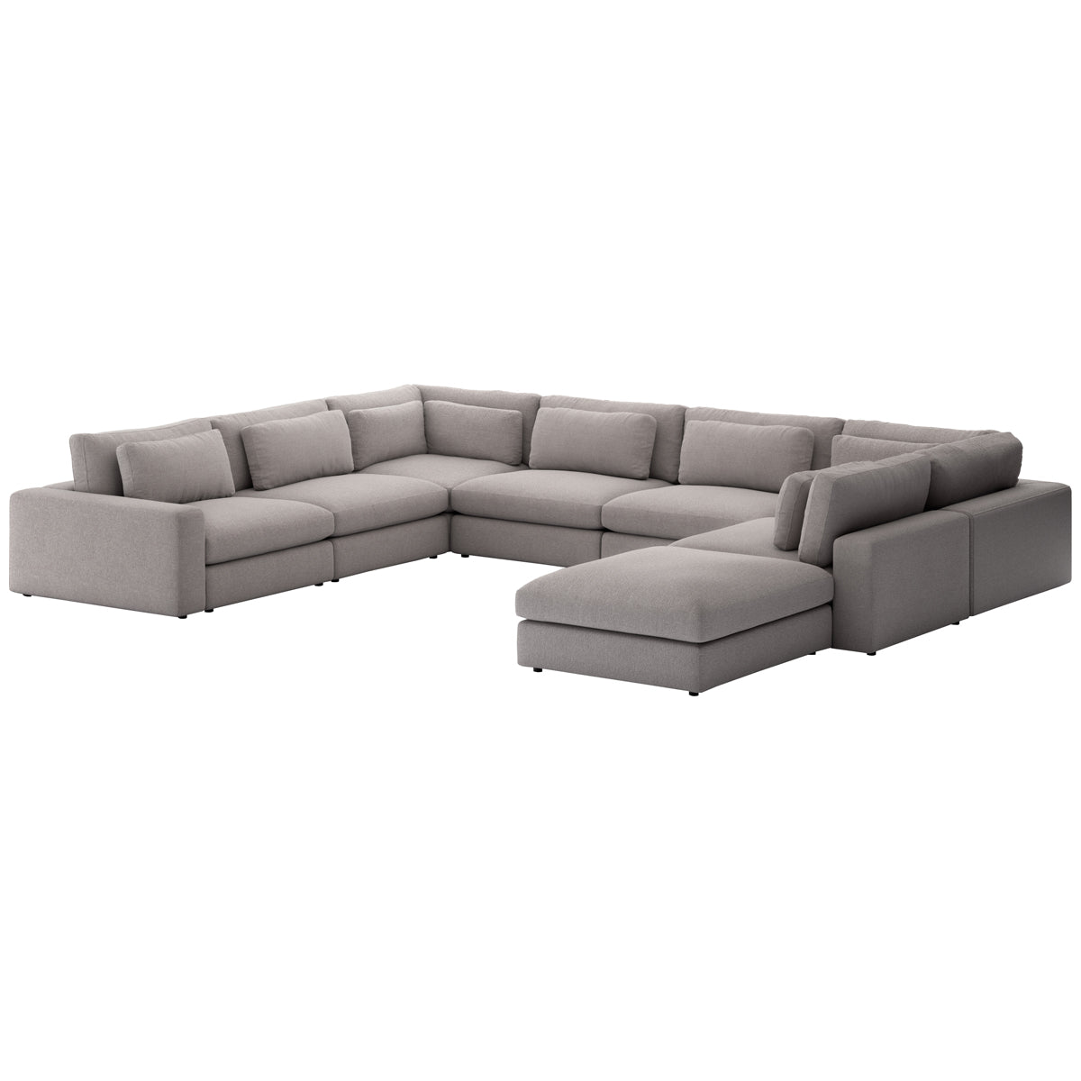 Canapé sectionnel 7 pièces avec pouf Four Hands Atelier Bloor - Étain d'échecs