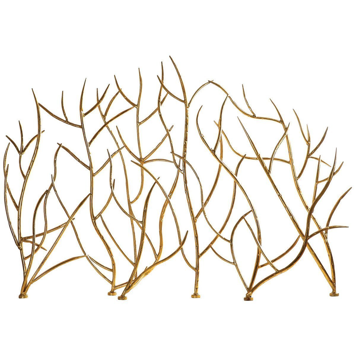 Pare-feu décoratif à branches dorées