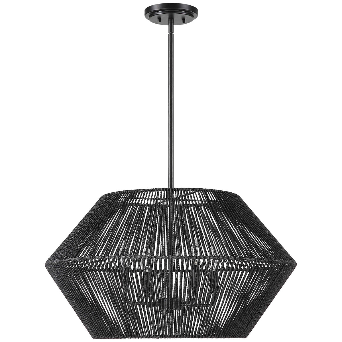Suspension Uttermost Suva à 4 lumières en corde noire