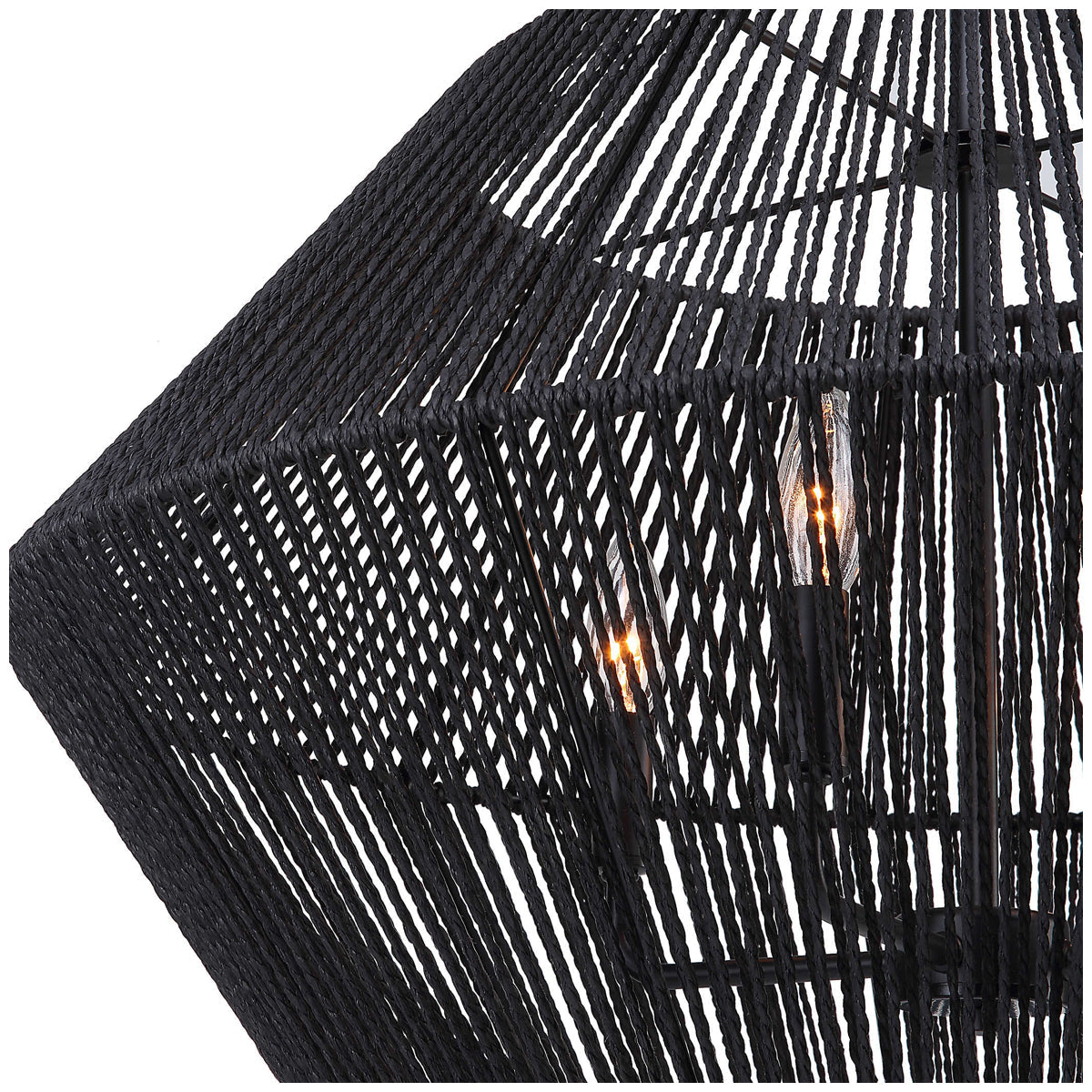 Suspension Uttermost Suva à 4 lumières en corde noire