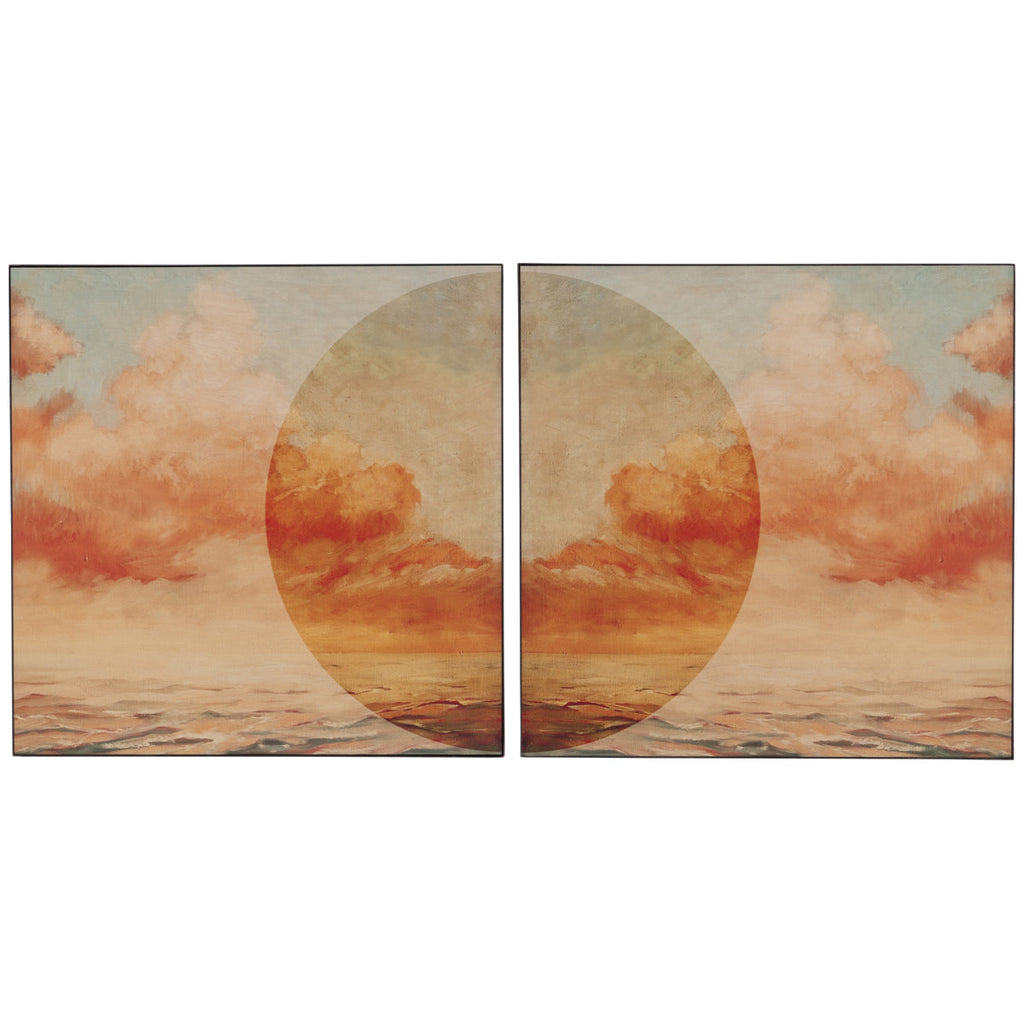 Four Hands Art Studio Sunrise I &amp; II Diptyque par Coup D'esprit