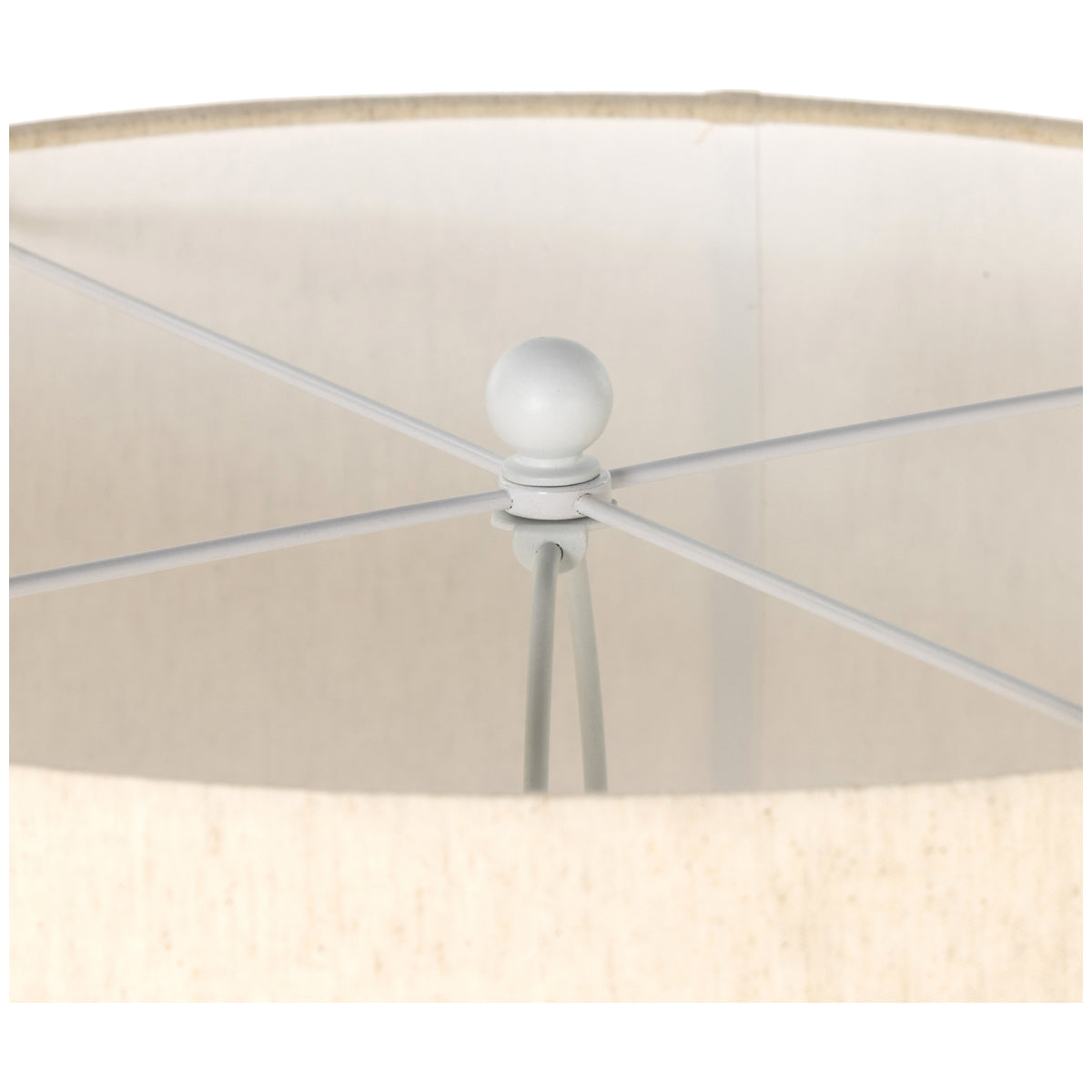 Lampadaire Asher Nour à quatre mains - Fonte d'aluminium blanc mat