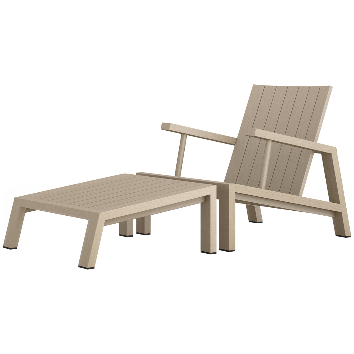 Chaise d'extérieur Four Hands Solano Dorsey avec pouf