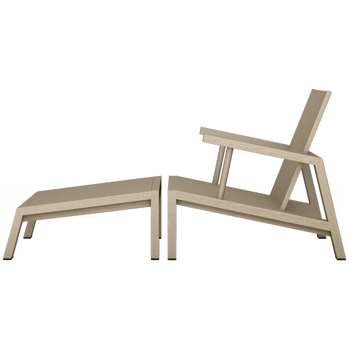 Chaise d'extérieur Four Hands Solano Dorsey avec pouf
