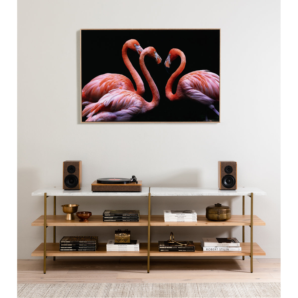 Four Hands Art Studio Trois flamants roses par Getty Images