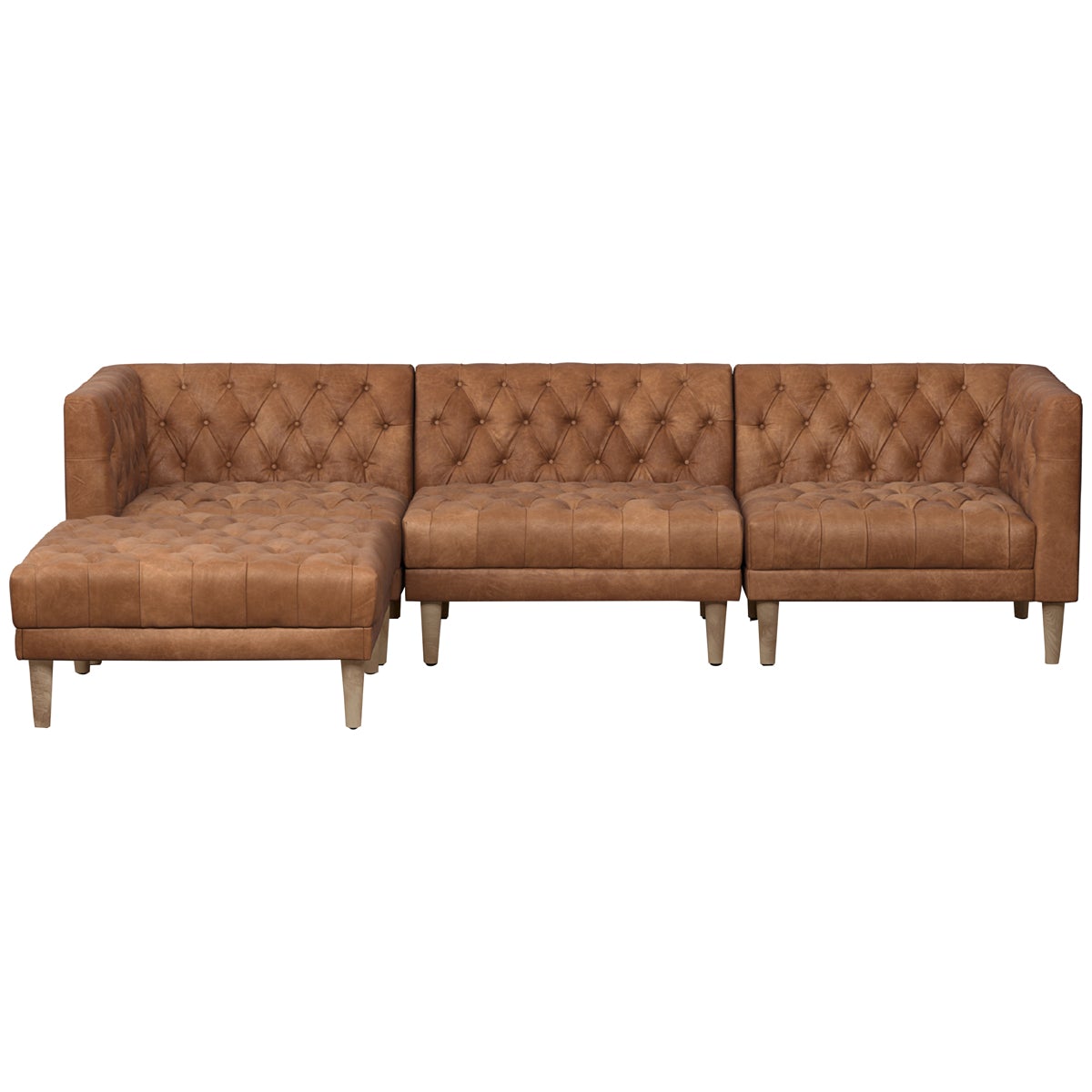 Canapé 3 pièces Carnegie William à quatre mains avec pouf