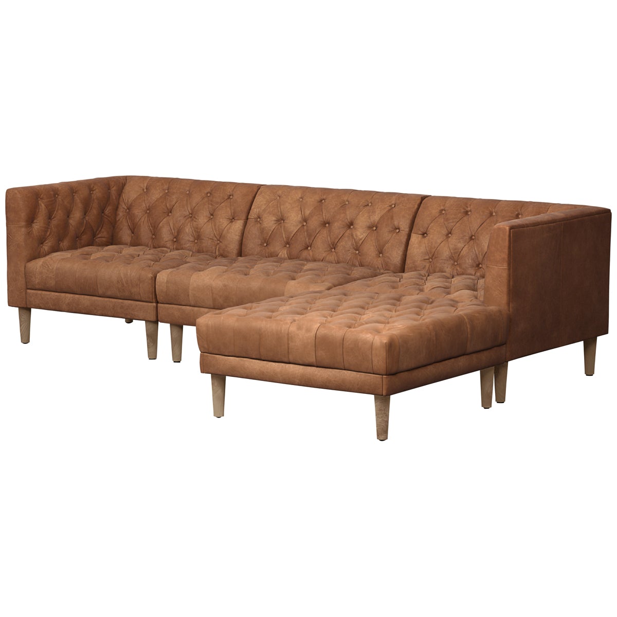 Canapé 3 pièces Carnegie William à quatre mains avec pouf