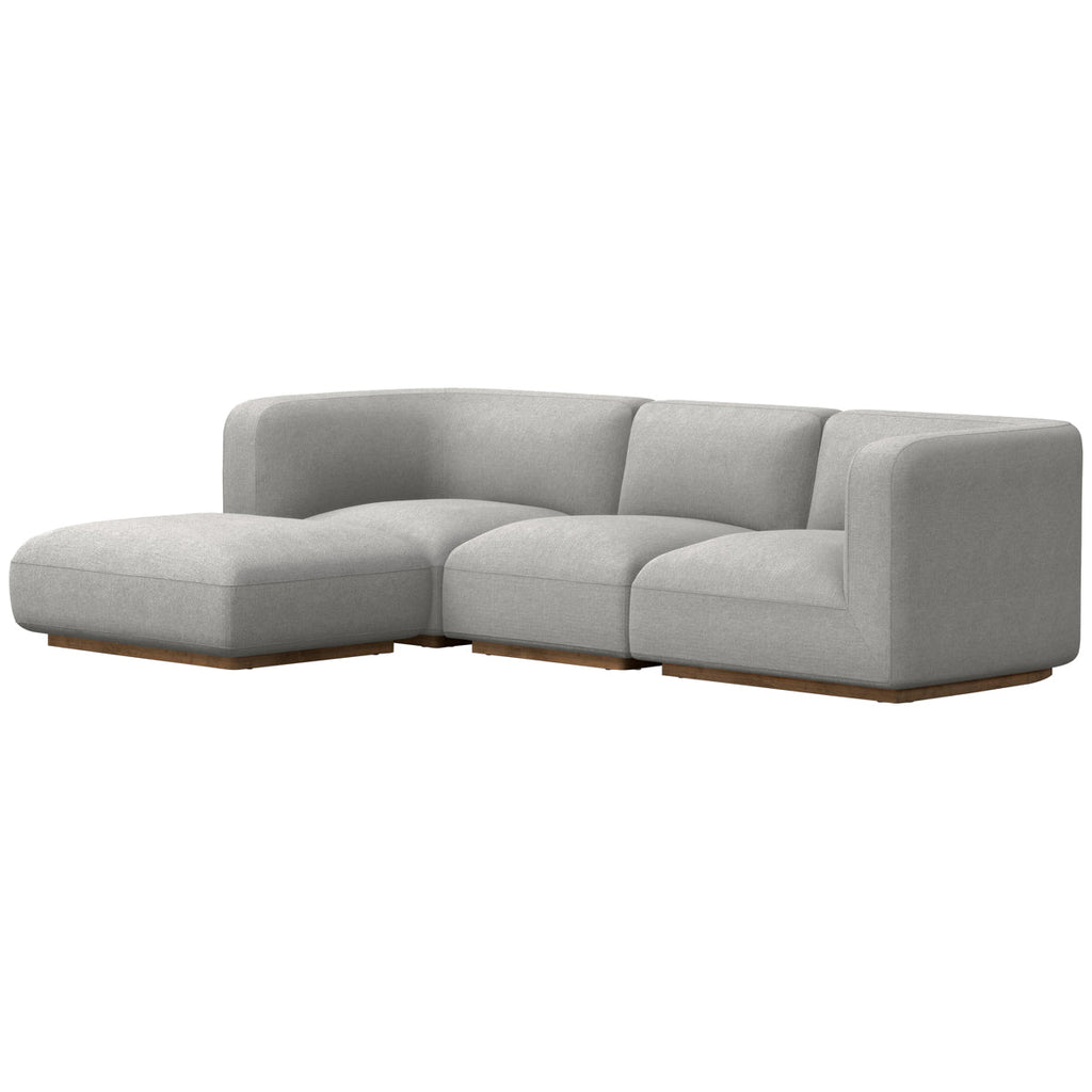 Canapé sectionnel 3 pièces Easton Mabry à quatre mains avec pouf