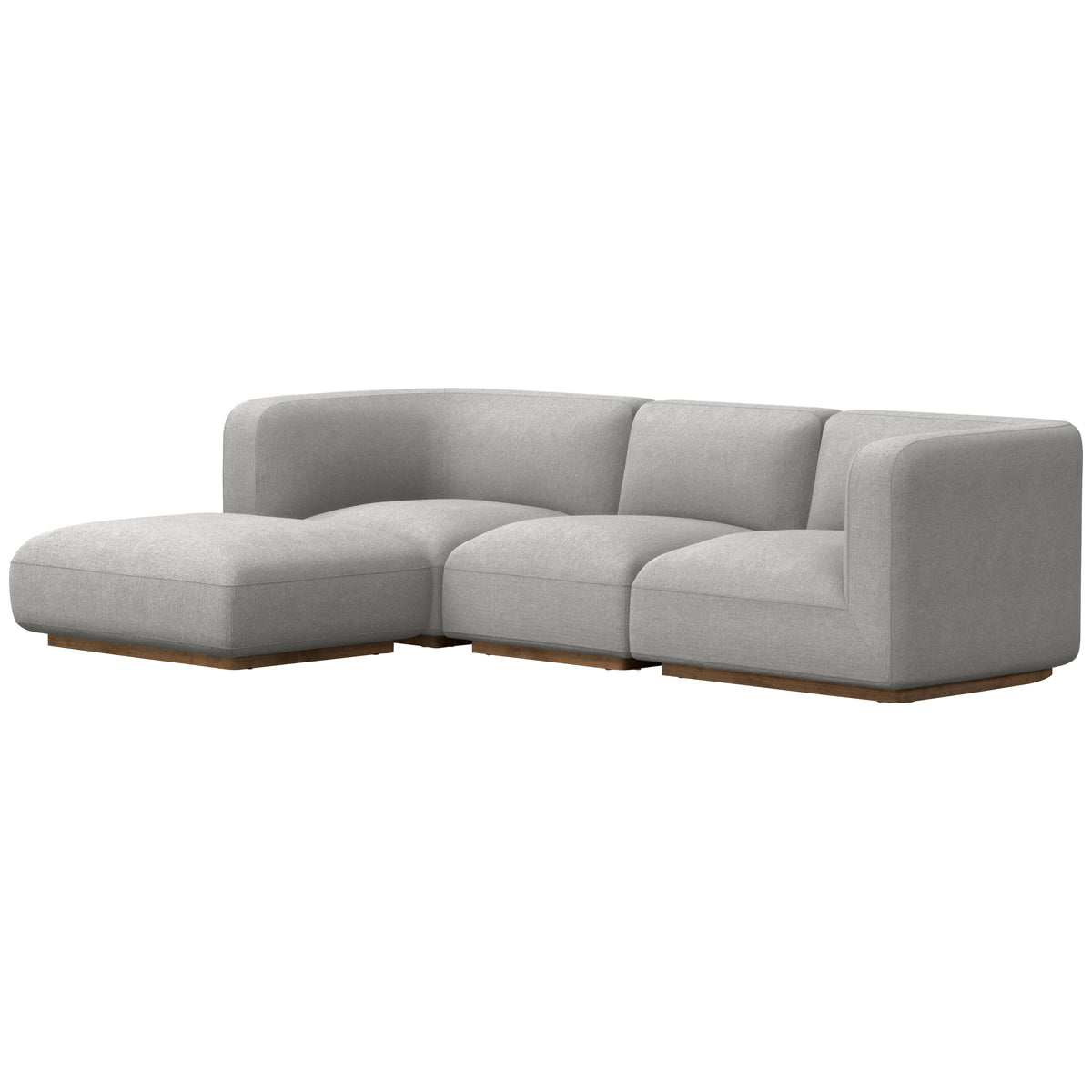 Canapé sectionnel 3 pièces Easton Mabry à quatre mains avec pouf