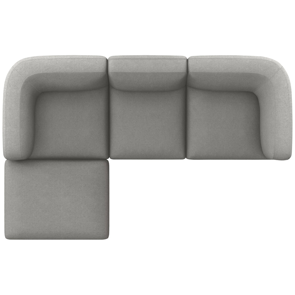 Canapé sectionnel 3 pièces Easton Mabry à quatre mains avec pouf